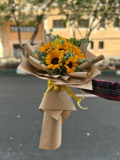 دسته گل طبیعی آفتابگردان